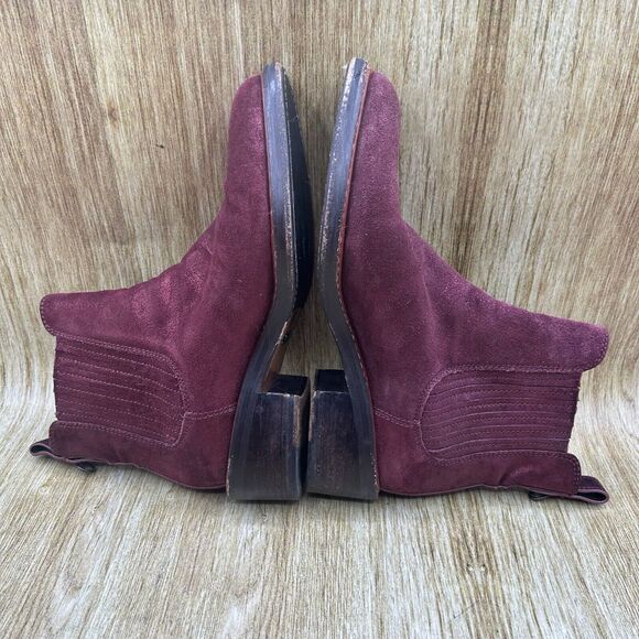 Coach Bowery Chelsea Boots‎ Women's Size 6B Red Suede Ankle Boots Shoes G1288 - Picture 7 of 10